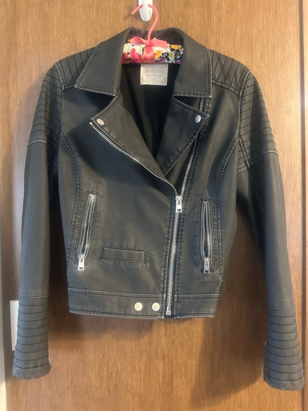 Altar'd State Black Faux Leather Moto Jacket